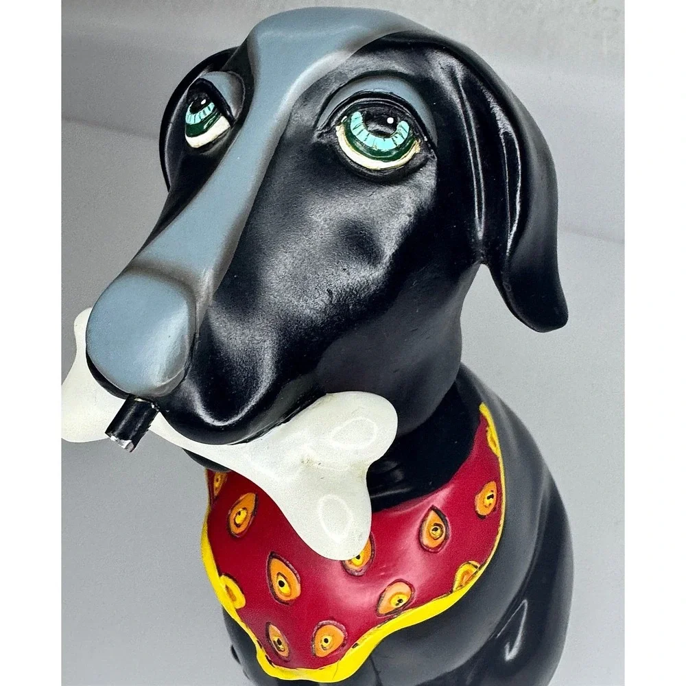Allen Designs Studio Collection Black Dog Bone 7.5in Soap Dispenser Rare Retired